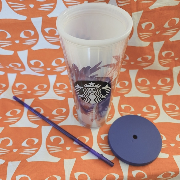 STARBUCKS 2017 PURPLE FLORAL SPRING Venti tumbler New unused! Rare - Picture 10 of 11